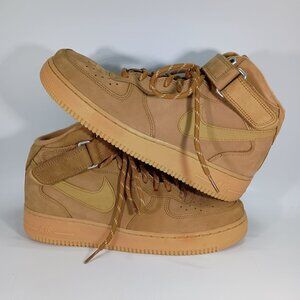 RARE Nike Air Force 1 Mid 07 PRM QS 2014 Flax Wheat 715889-200 Men's Size 8"
